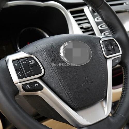 Car Steering Wheel Button Decorative Cover sequin Car-styling accessories Interior decoration FOR TOYOTA HIGHLANDER 2015-2019