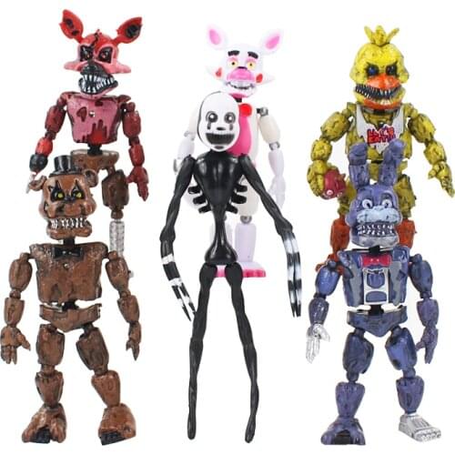 6pcs/set At Freddys Five Nights PVC Action figure 17cm Bonnie Foxy Freddy toys 5 Fazbear Bear Doll baby toys for Christmas gift