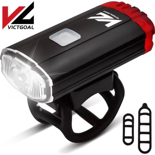VICTGOAL Bike Light For Helmet & Handlerbar Waterproof MTB Cycling Front Rear Flashlight for Bicycle Light USB Rechargeable Lamp