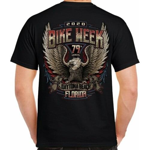2020 Bike Week Daytona Beach Power Eagle T-Shirt Summer Cotton Short Sleeve O-Neck Mens T Shirt New S-3XL