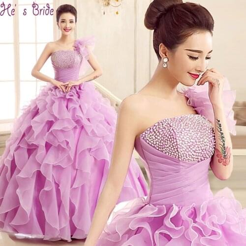 He's Bride Womens One Shoulder Dresses