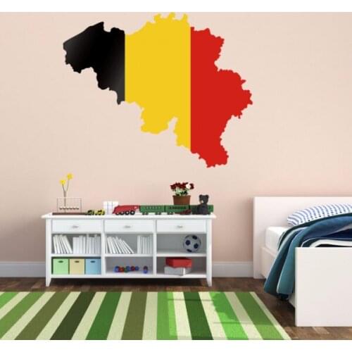 Flag Map of Belgium Wall Vinyl Sticker Custom Home Decor Wedding PVC Wallpaper Living Room Decor