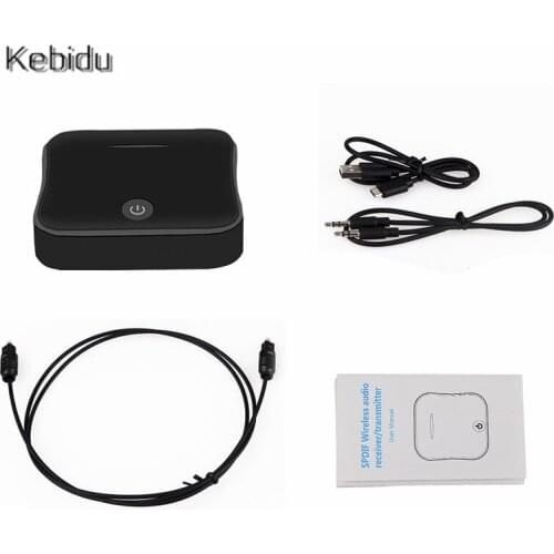 Kebidu Bluetooth 5.0 Transmitter 3.5mm Aptx HD Wireless Adapter Digital Optical TOSLINK for TV Speakers for Home Stereo System
