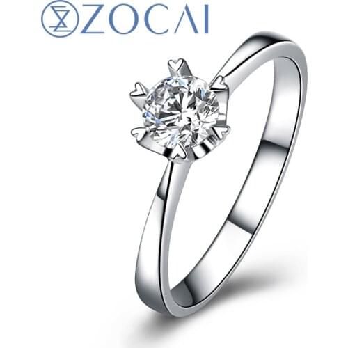 ZOCAI LOVES CONCERTO 0.23 CT CERTIFIED F-G/SI ROUND CUT 18K WHITE GOLD DIAMOND RING W00236