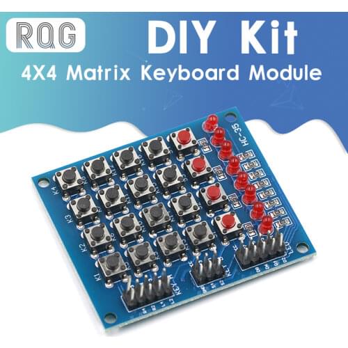 4X4 Matrix Keyboard For Arduino Array Module 16 Key Push Buttons Tastatur Switch Keypad Panel 4*4 Tasten 8LEDs Accessory DIY Kit