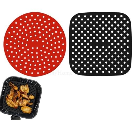 Reusable Air Fryer Round Square Baking Pads Food Grade Silicone Square Baking Tools Silicone Oil Mats Bun Cake Grilled Saucer