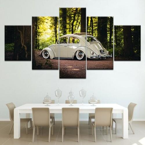 Wall Art Modular Poster Living Room Home Decor 5 panel Beetle Car Painting HD Prints Forest Canvas Pictures Frame Artwork