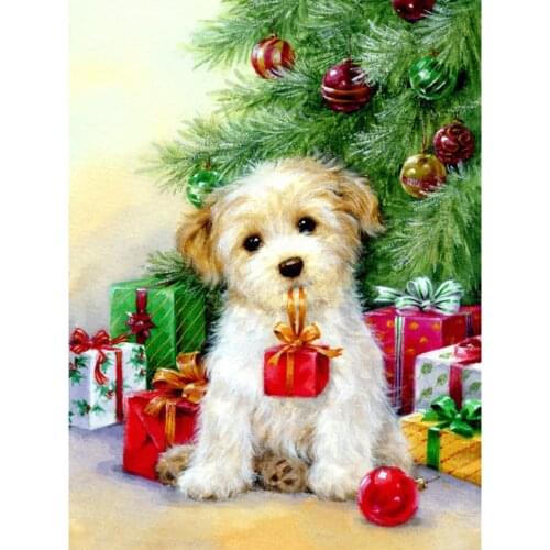 Animal Dog DIY Embroidery Cross Stitch 11CT Kits Craft Needlework Set Printed Canvas Home Decoration For Living Room On Sale