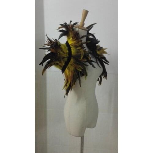 Carnical rooster feather shoulder wrap # CW17004