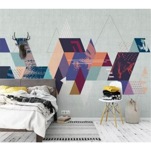 Custom wallpaper 3d photo mural papel de parede Nordic abstract colorful geometric pattern TV background wall papers home decor