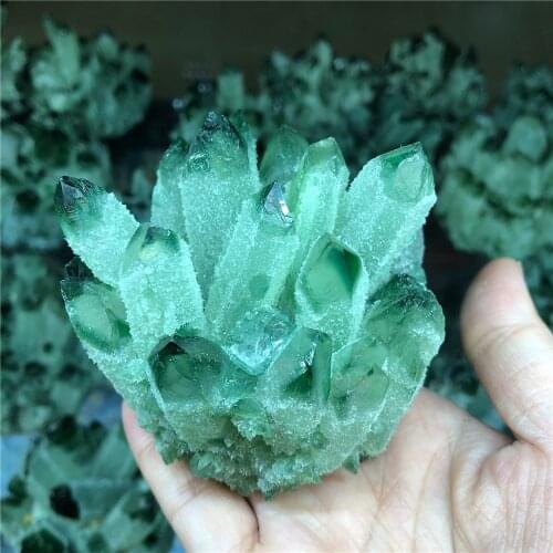 Natural Stone Green Ghost Phantom Quartz Cluster Home Decoration Ornament Crystal Reiki Healing Fashion Jewelry Gift