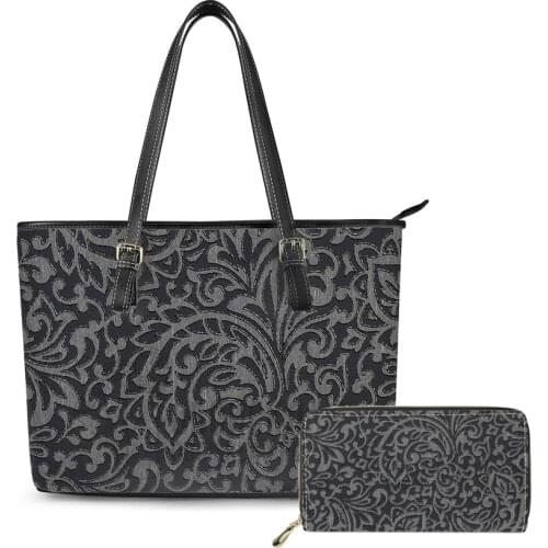 Polynesian Traditional Tribal Style Print custom Luxury Handbags For Women Vintage Designer Shoulder Bag Ladies leather purses