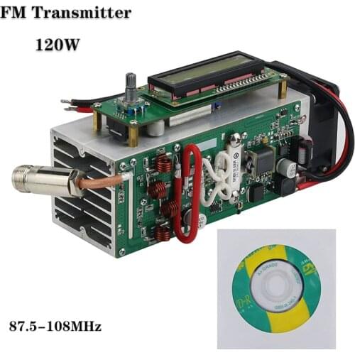 Wishcolor 120W Adjustable 87.5-108MHz FM Transmitter Radio Station Ham Full Protection Design Support SD Card MP3 High Precision
