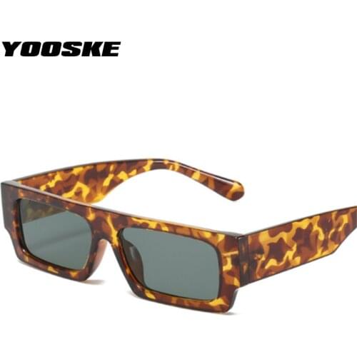 YOOSKE Mens Classic Square Sunglasses Vintage Brand Designer Rectangle Sun Glasses for Women Black Green Eyewear Ladies UV400