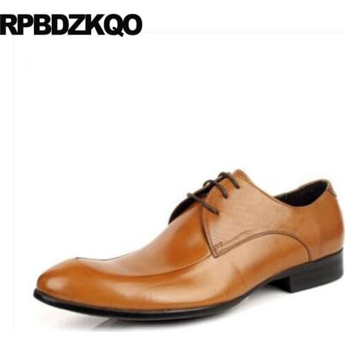 Wedding Men Dress Shoes Luxury Brand Pointed Toe Plus Size Oxfords British Style Real Leather Formal European Italy Italian