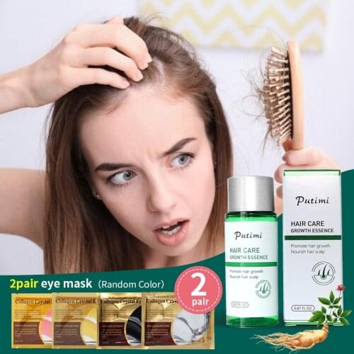 Putimi Hair Growth Serum 20ml Ginger Essence Beard Hair Growth Serum Anti Hair Loss Products for Man Woman Hair Care Essence