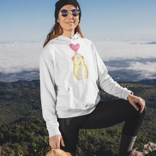 Guinea Lovely Pig Hoodie Guinea Lovely Pig Hoodies White Kawaii Hoodies Women Long-sleeve Pullover Hoodie