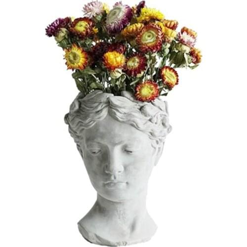 European-style retro face vase art flowerpot Greek goddess flower cement succulent portrait plaster statue decoration