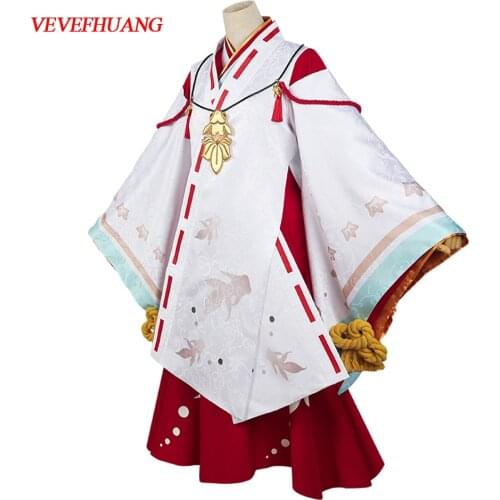 VEVEFHUANG Onmyoji Little Kagura Kimono Uniform Cosplay Costume Lovely Goldfish Lolita Halloween Xmas Christmas Dance Party