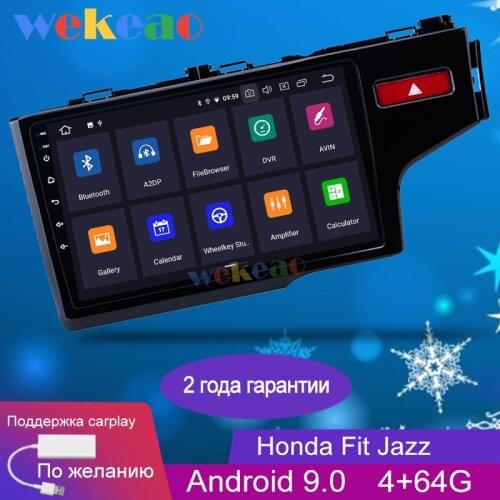 Wekeao Touch Screen 9'' 1 Din Android 9.0 Car Dvd Multimedia Player For Honda Fit Jazz Car Radio GPS Navigation 2014+ Bluetooth
