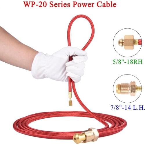 WP20 TIG Torch Power Cable 7/8" US Type Connector M16*1.5 For Water-Cooled TIG Torches 20 Series 3.8m 12.5ft 250A