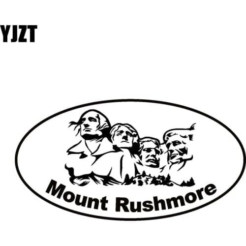 YJZT 16CM*8.5CM Mount Rushmore Oval Car Sticker Personality Vinyl Decals Black Silver C10-01707