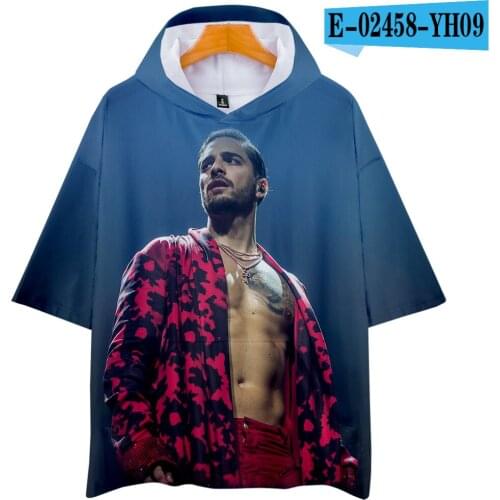 Funny New fashion Maluma Colombian singer and songwriter Soft 3D Hoodies High Quality T-shirt Singer Men/Woman Short S