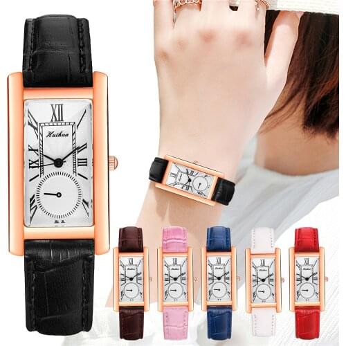Women Rectangle Roma Dial Watches Luxury Ladies Leather Quartz Wrist Watches Relogio Feminino Drop Shipping