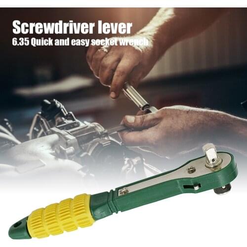 1/4 Screwdriver Rod Adjustable Fast Ratchet Wrench Quick Socket Wrench Tools Double End Wrench Automobile Repair Tools