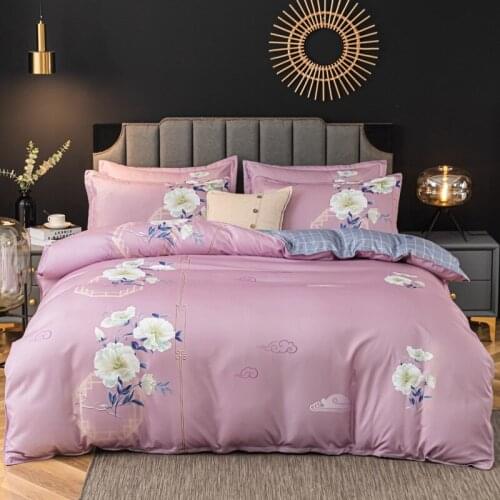 2020 New Arrival Double sided Bed Linings Concise Style Bedding Set Quilt Cover Pillowcase Cover Bed