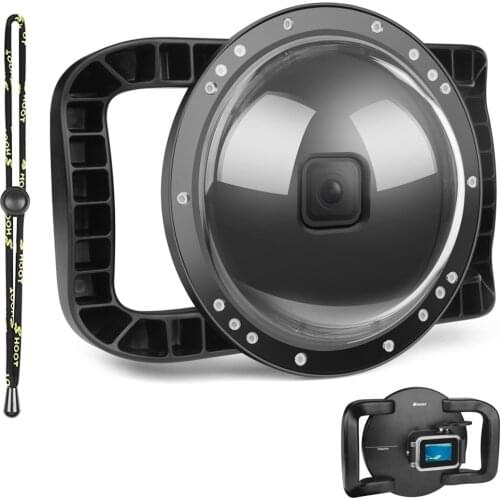 6 inch Diving 30m Underwater Camera Lens Dome Port Lens Housing compatible with GoPro Hero 9 Black Camera Handheld Grip