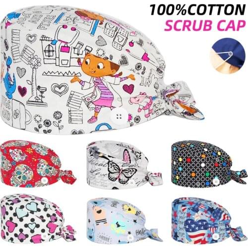 Absorbent towels Surgicals Caps Cotton Work Nursing Cap Beauty Salon Dentist Clinic Chef Lab Scrubs Hats Unisex Accessories Hat