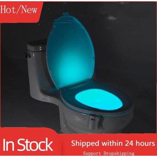 Body Sensing Automatic Led Motion Sensor Night Lamp Toilet Bowl Bathroom Light 16 Color Waterproof Backlight For Wc Toilet Light