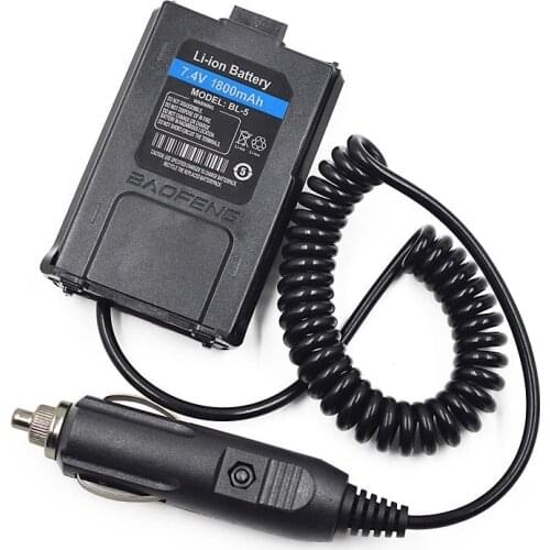 NEW for BAOFENG Walk talkie BL-5 12V Car Charger Battery Eliminator Adapter For Portable Radio UV-5R UV-5RE Plus UV-5RA