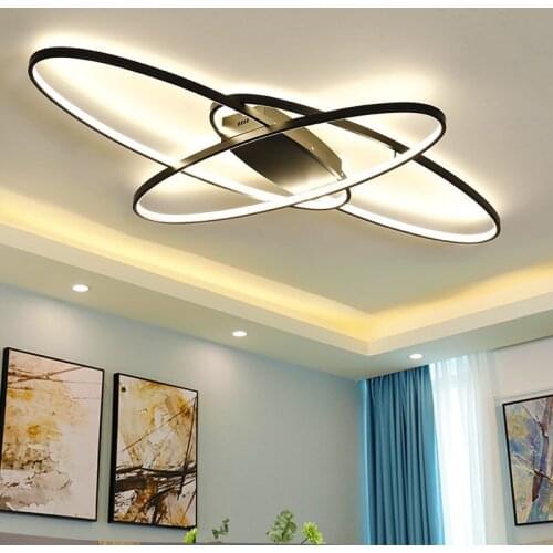 White/Black LED Lamp Modern Led Ceiling Lights For Living Room Bedroom Study Room Home Deco Remote Dimming Ceiling Lamp Fixtures