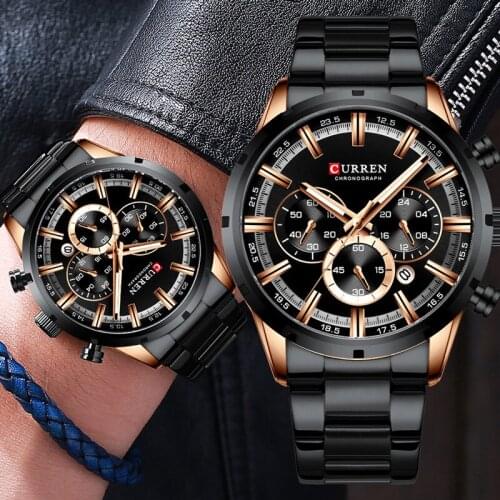 CURREN Man WristWatch Waterproof Chronograph Sport Men Watch Military Army Top Brand Luxury Stainless Steel Male Clock 8355