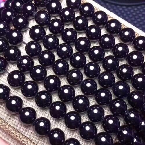Black tourmaline round 4/6/8/10/12mm for DIY jewelry making loose beads FPPJ wholesale beads nature gemstone