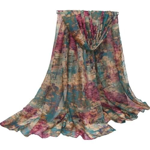 Cotton Long Scarf Mosaic Lady Summer Beach Shawl Wrap Stoles Pashmina Floral Fular Cachecol Bandana Women Hijab Scarf 180cm*90cm