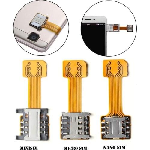 Double Dual SIM Card Micro SD Adapter for Android Phone Extender Nano Mic