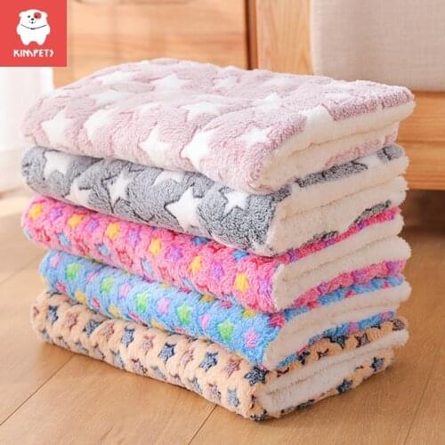 KIMPETS Pet Blanket Flannel Dog Blanket Four Seasons Universal Double-sided Warm Short Plush Cotton Pad Dog Cat Litter Pad