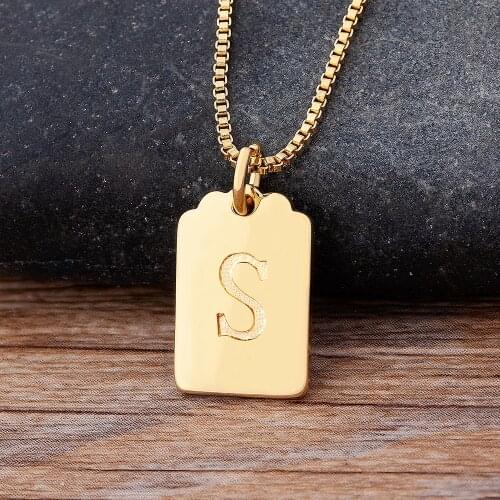 Hot Sale Personalize A-Z Letter Alphabet Pendant Necklace Gold Chain Initial Necklaces Charms for Women Jewelry Dropshipping