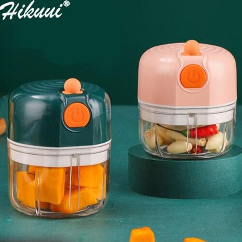 100/250ml Electric Wireless Mini Garlic Masher Ginger Grinder USB Charging Potato Chili Crusher Meat Mincer Kitchen Food Tools