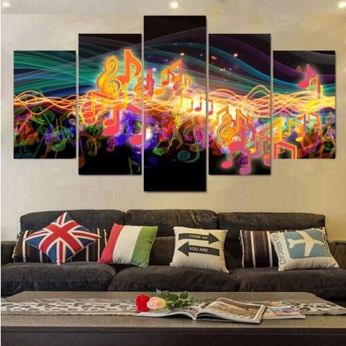 Frameless Note Wave Pattern HD Print Canvas Painting Wall Art Picture for Living Room Home Decor
