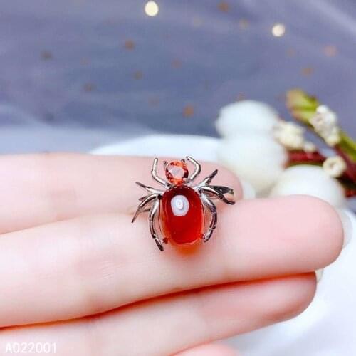 KJJEAXCMY fine jewelry natural garnet 925 sterling silver adjustable gemstone women ring support test luxury noble