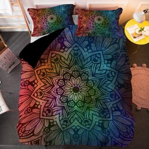King Queen Single Duvet Cover Set Luxury Bed Sets Colorful Boho Mandala Bedding Cloth Quilt Covers 2/3pcs