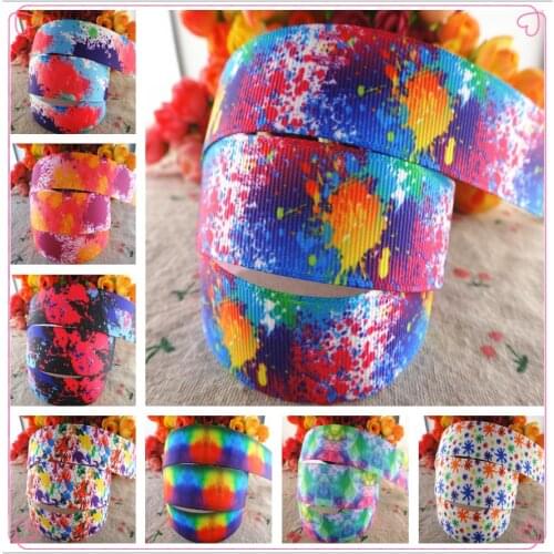 18042510, 7/8" 22mm 5 yards/lot geometric printed grosgrain ribbons gift packaging DIY handmade materials