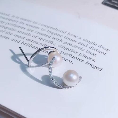 Fashion 925 Sterling Silver Earrings Findings Settings Base Mountings Parts Mounts for Coral Pearls Agate Crystal Stones Beads