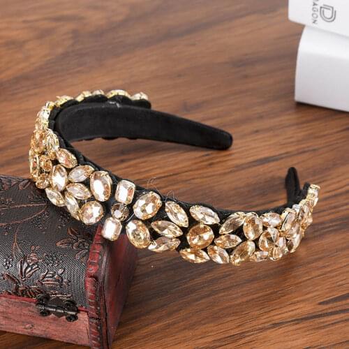 Haimeikang Korea Fashion Luxury Sparkly Crystal Hairband Bridal Wedding Rhinestone Headband For Women Hair Accessories Jewelry