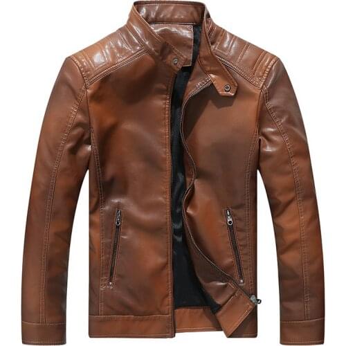 Mens Leather Jackets Coats deri mont erkek Spring Autumn PU Leather Jacket Men Casual Tops Outwear Male Motorcycle Biker Jacket