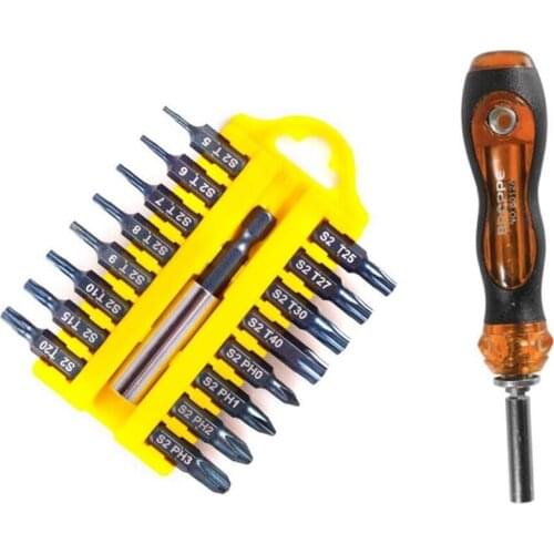 BROPPE 18Pcs Torx Hexagonal Star Set netic Holder Ratchet Screwdriver Bit Adjustable Screwdriver Set